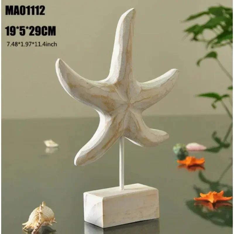 Mediterranean Style Wooden Marine Figurine Set