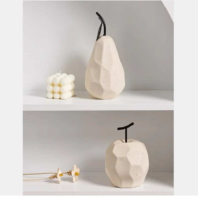 Modern Geometric Desktop Fruit Sculptures