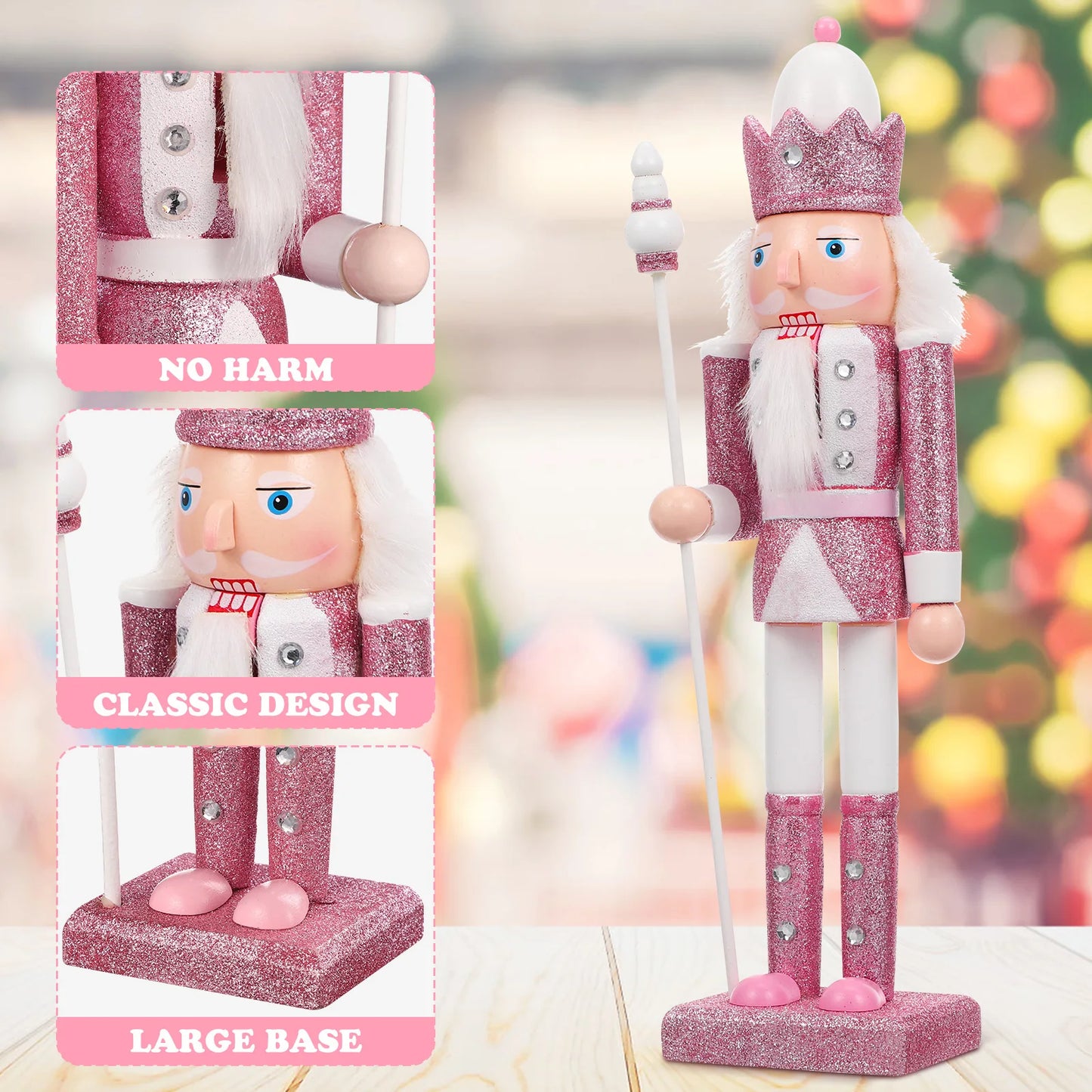 Chic Pink Nutcracker Christmas Figurine