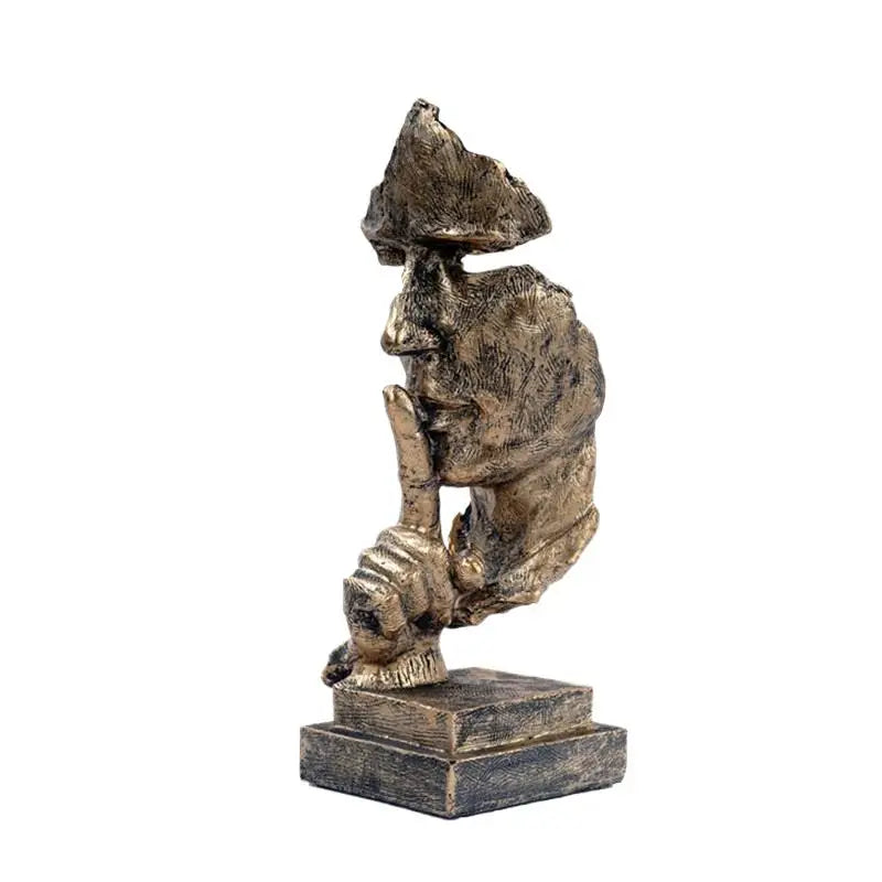 "Silence is Golden" Resin Mask Statue