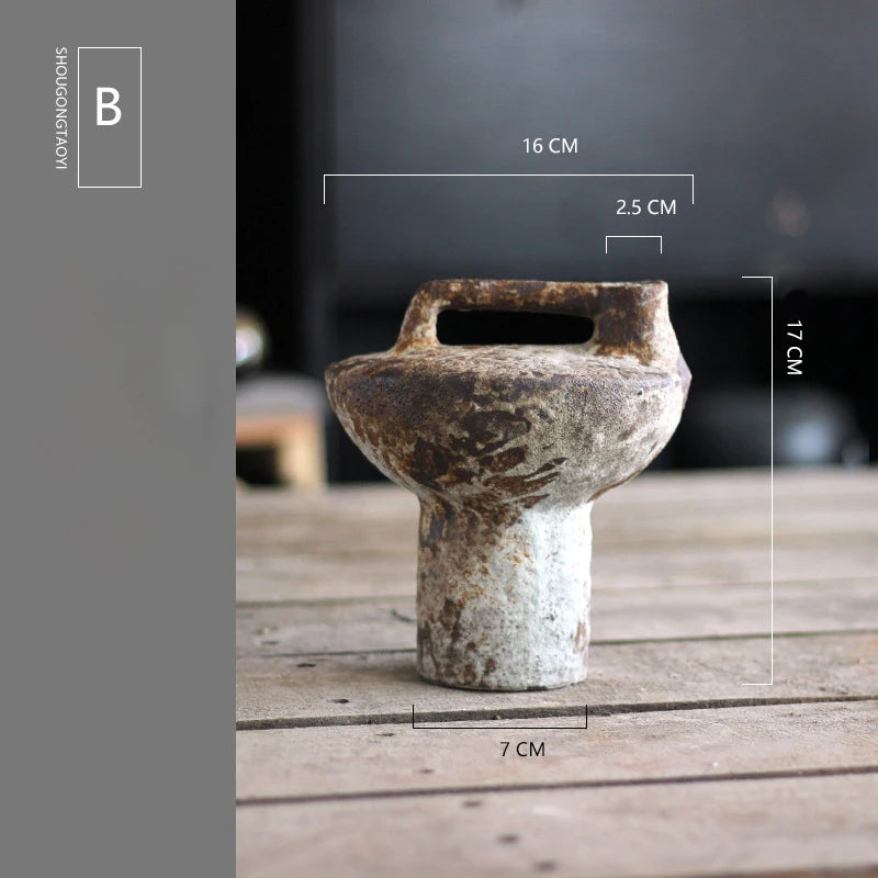 Wabi-Sabi Art: Handmade Rough Pottery Vases