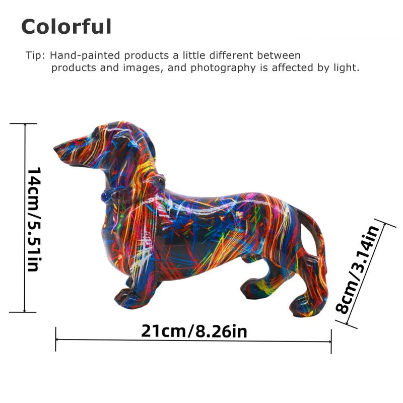 Vibrant Graffiti Dachshund Dog Figurine
