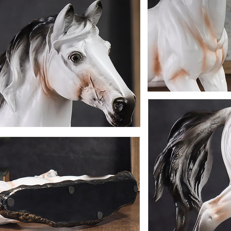 Majestic Chinese-Style Vintage Horse Sculpture