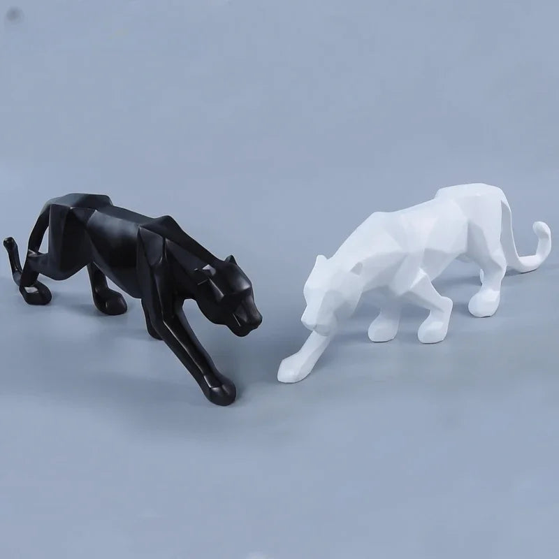 Geometric Resin Panther Statue