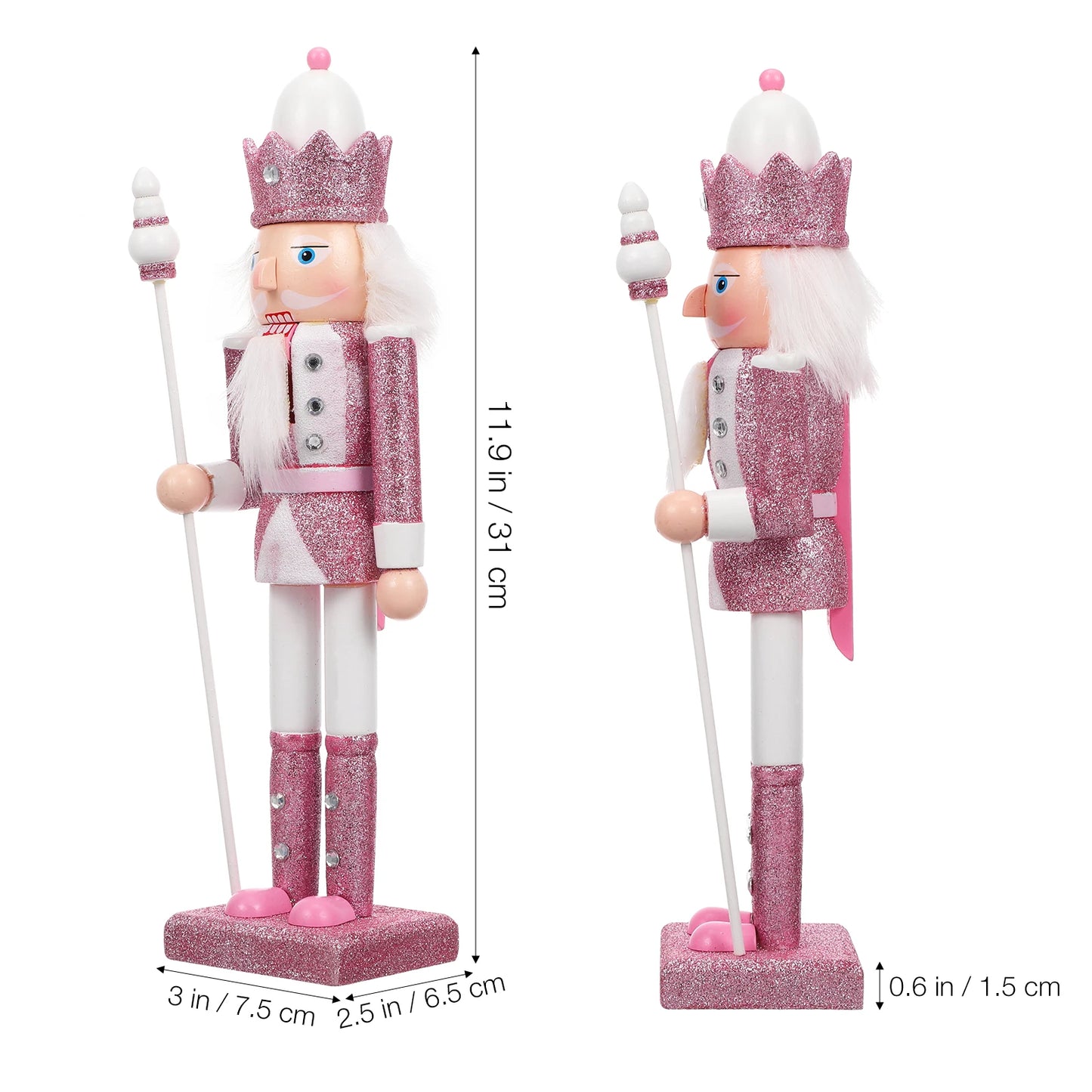 Chic Pink Nutcracker Christmas Figurine