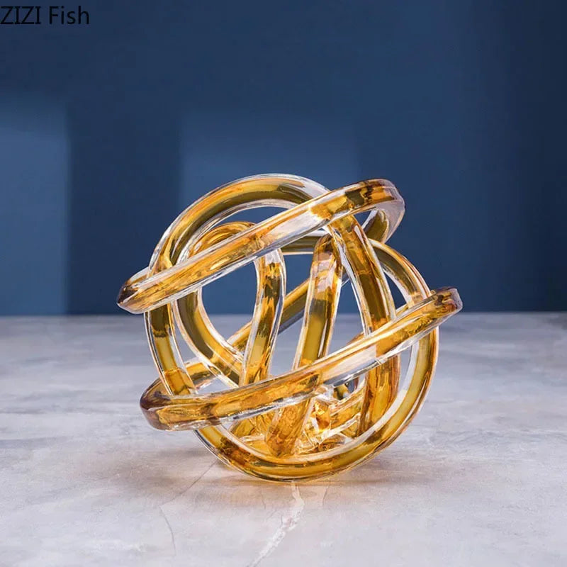 Twisted Coil Glass Chain Sculpture