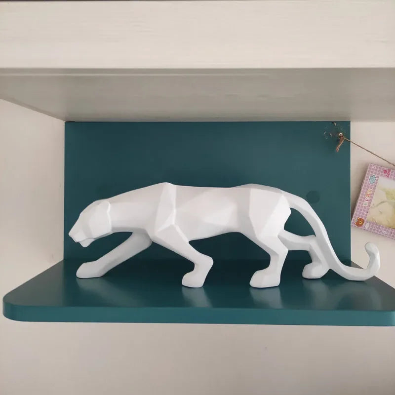 Geometric Resin Panther Statue