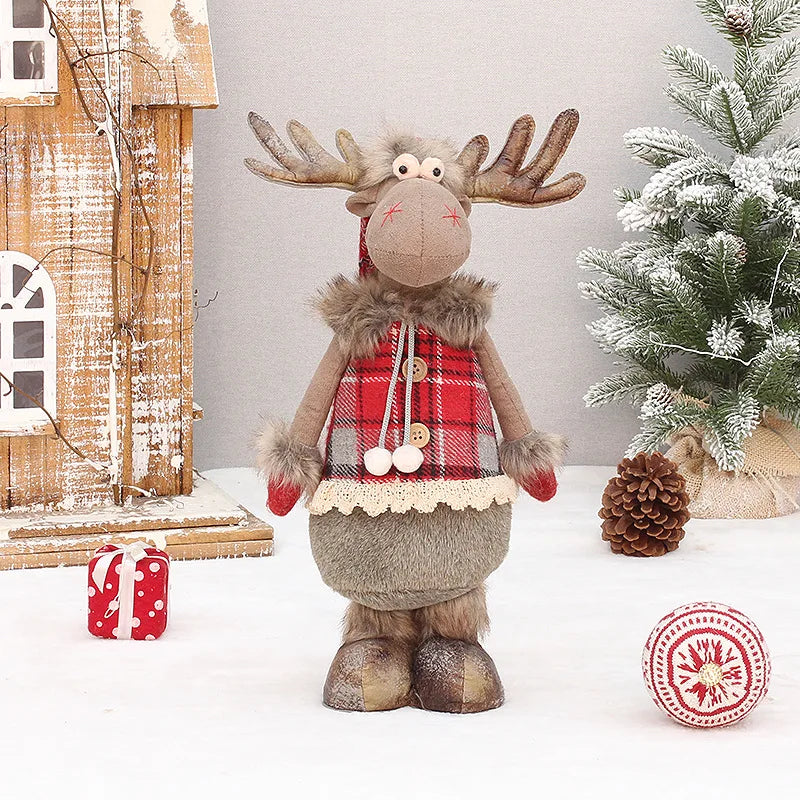 Red Plaid Christmas Elk Plushie Collection