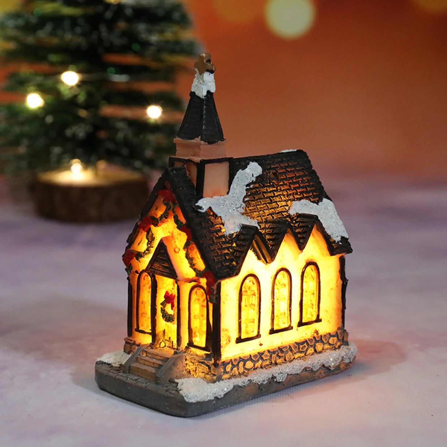 Miniature LED Christmas Village House
