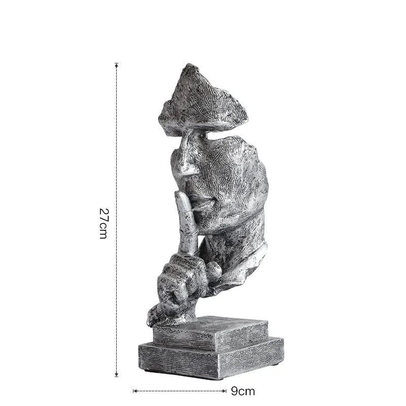 "Silence is Golden" Resin Mask Statue