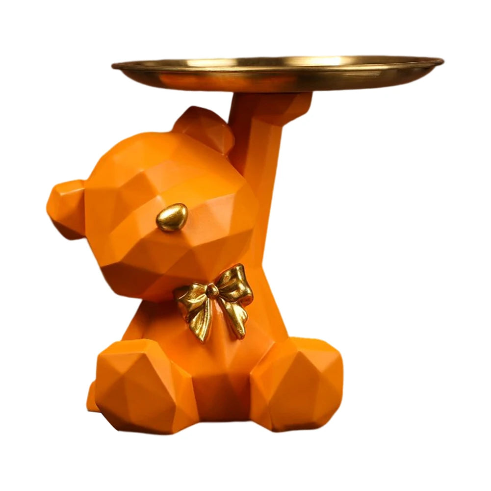 Geometric Bear Storage Figurine