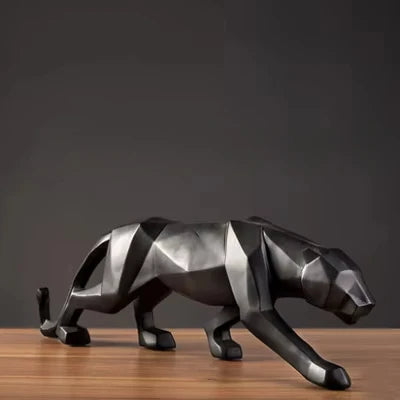 Geometric Resin Panther Statue