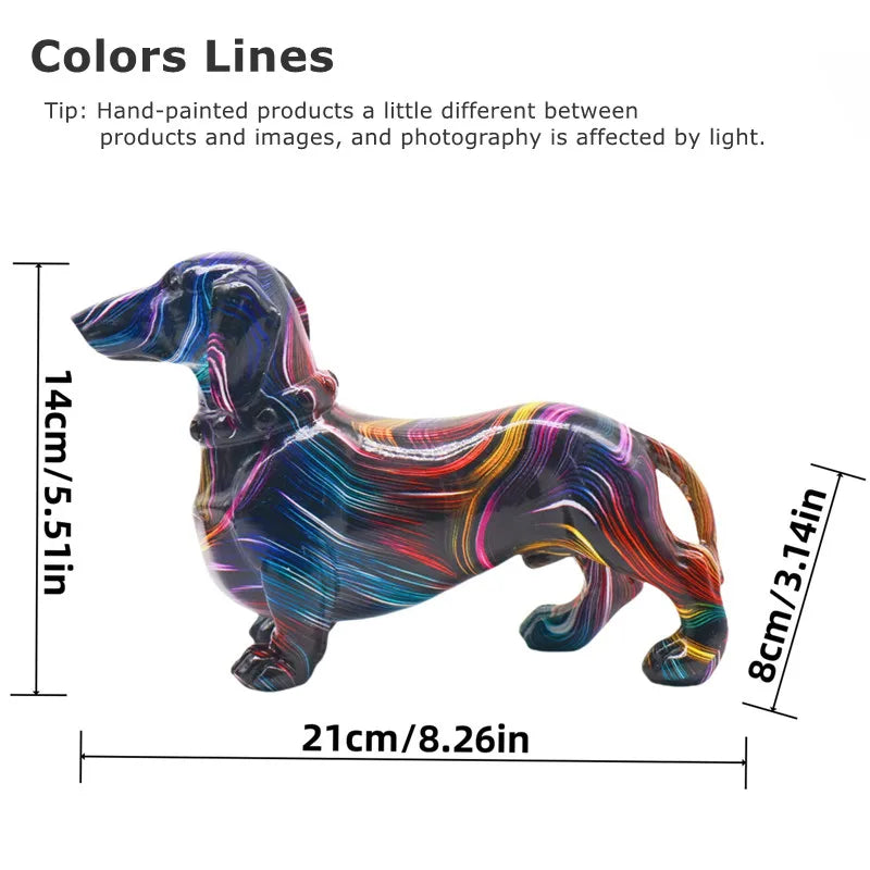 Vibrant Graffiti Dachshund Dog Figurine
