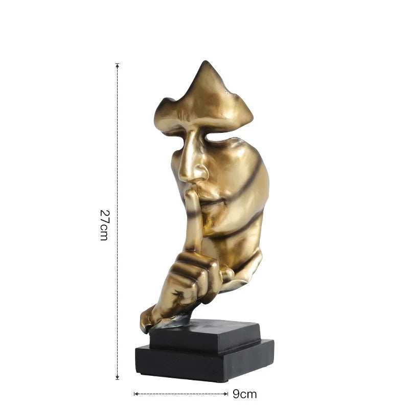 "Silence is Golden" Resin Mask Statue