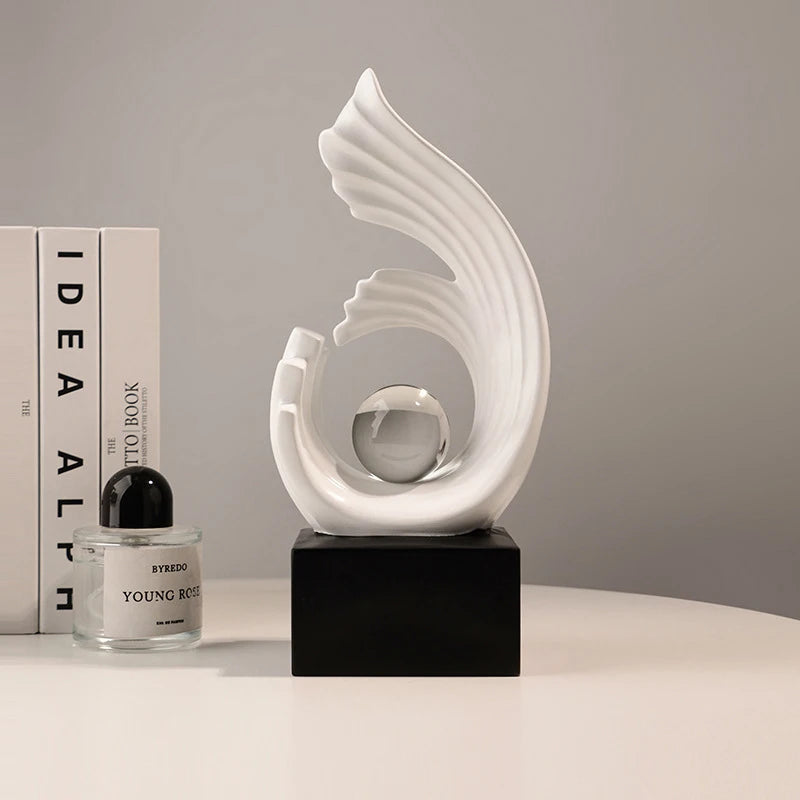 Luxurious Golden Abstract Sculpture