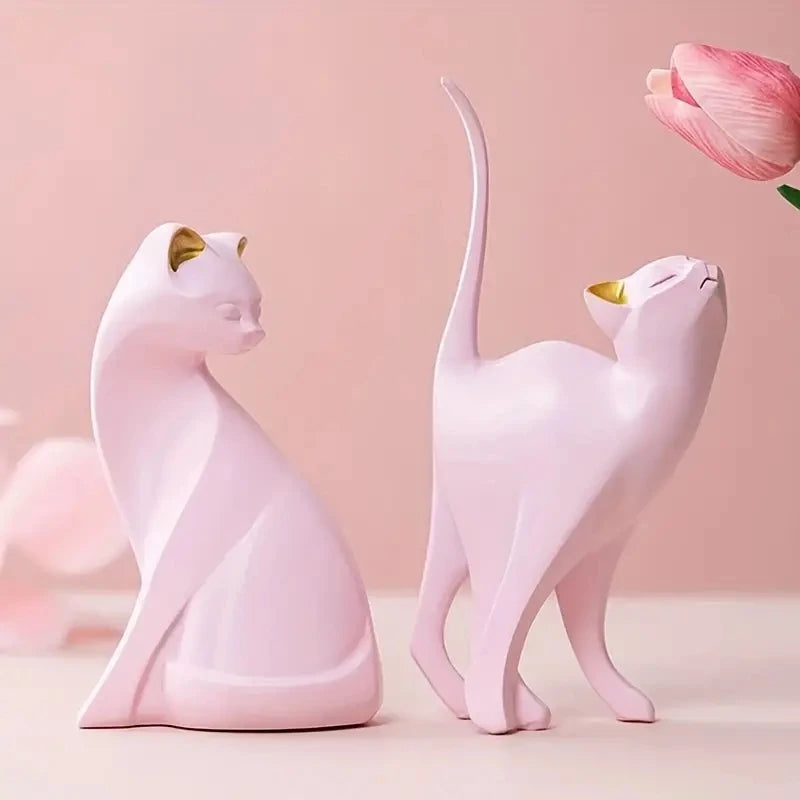 Minimalist Resin Feline Statues