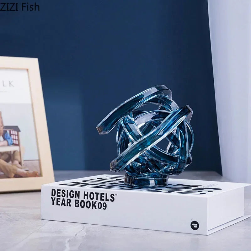 Twisted Coil Glass Chain Sculpture
