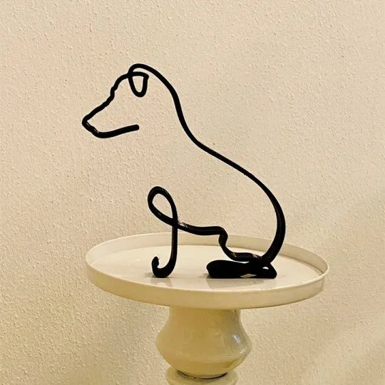 Wrought Iron Dog Figurine