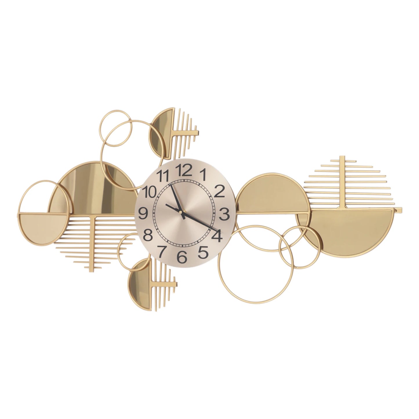 Dynamic Geometric Gold Metal Wall Clock