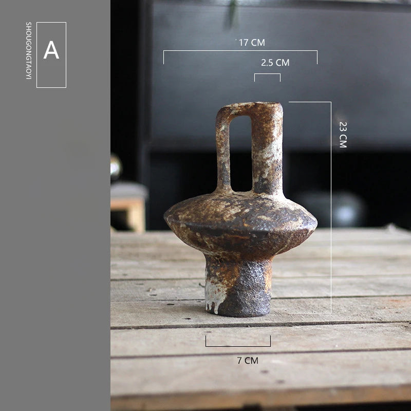 Wabi-Sabi Art: Handmade Rough Pottery Vases