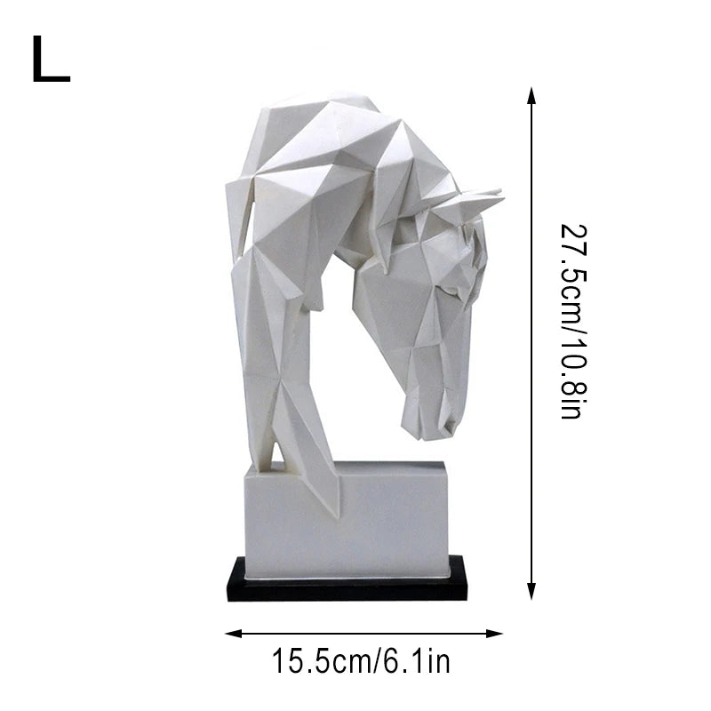 Nordic Geometric Horse Head Sculpture