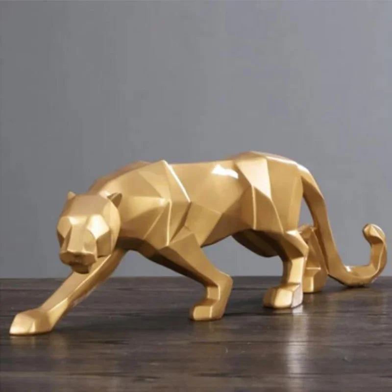 Geometric Resin Panther Statue