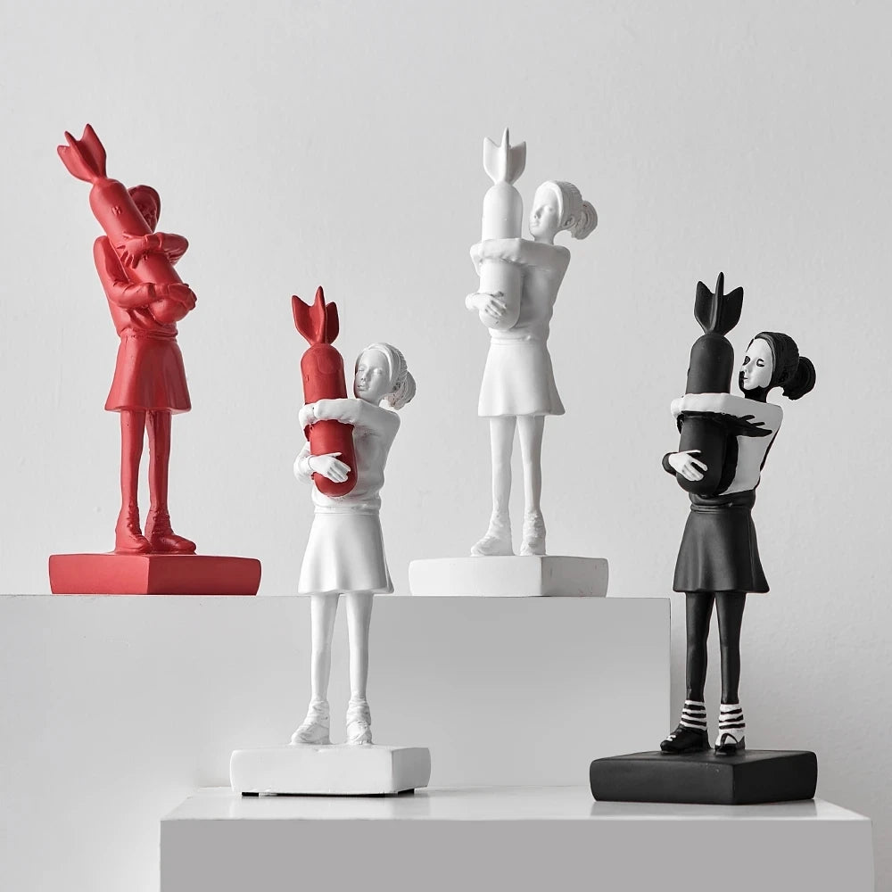 Banksy 'Hugger' Girl Resin Statue