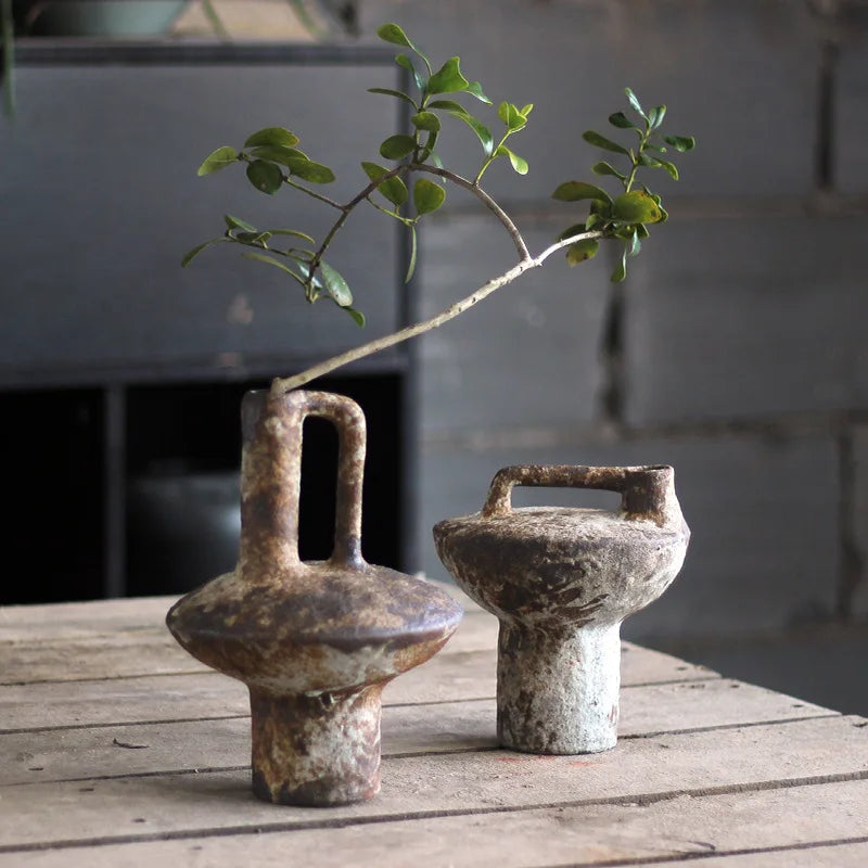 Wabi-Sabi Art: Handmade Rough Pottery Vases