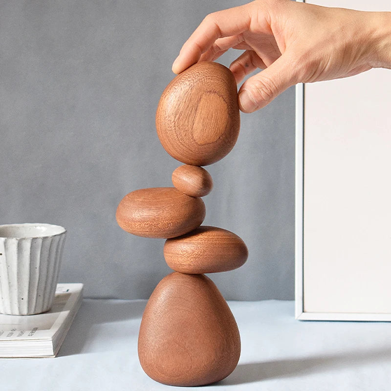 Nordic Solid Wood Stone Ornament