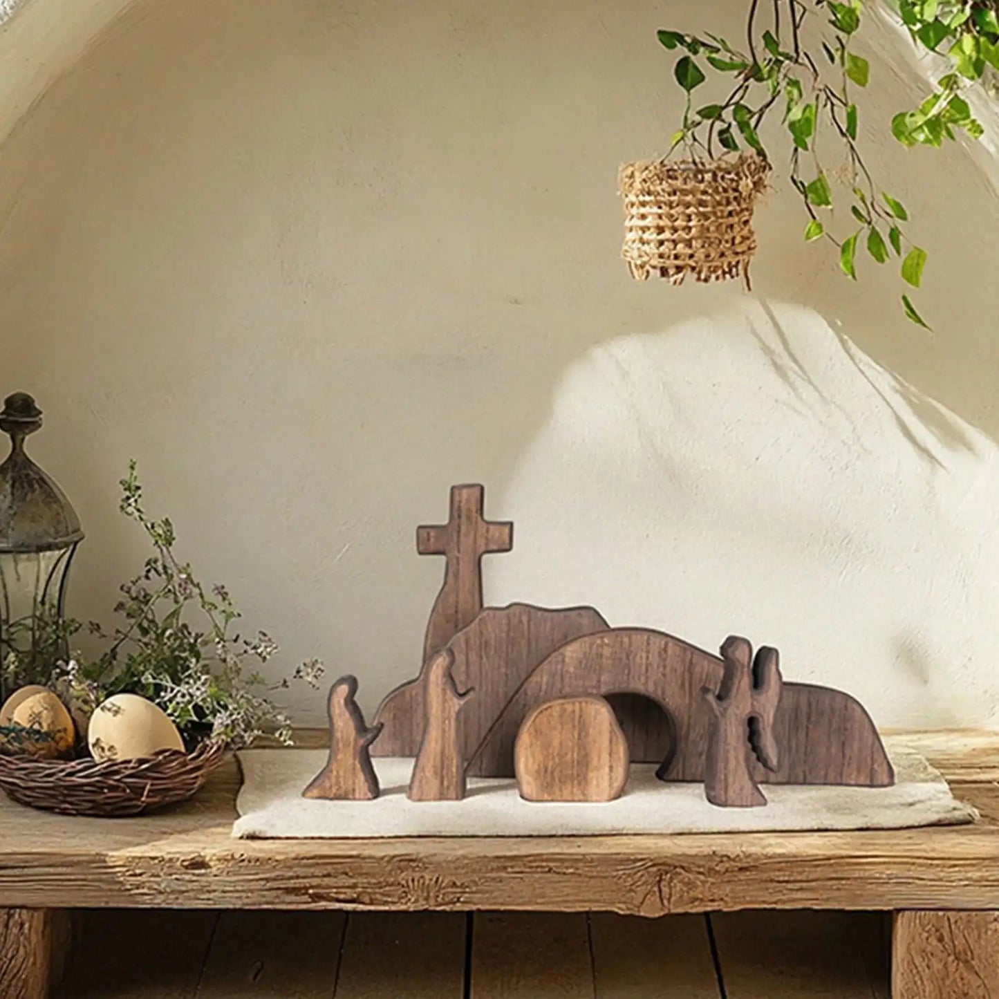 Wooden Christian Easter Resurrection Scene
