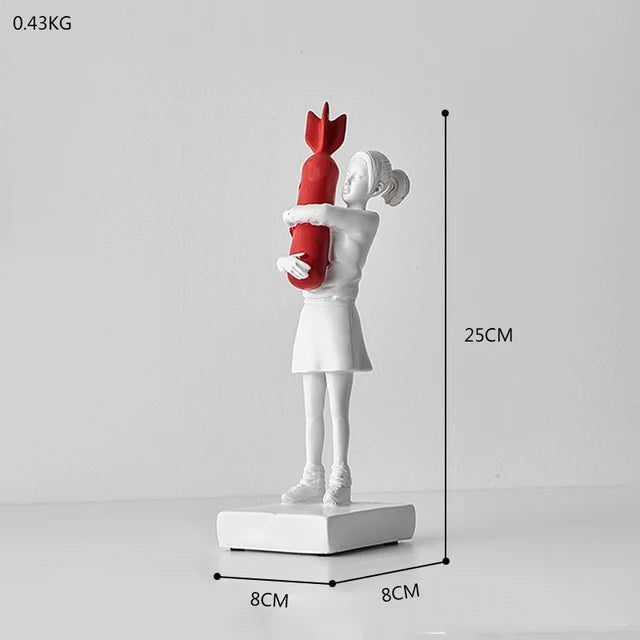 Banksy 'Hugger' Girl Resin Statue