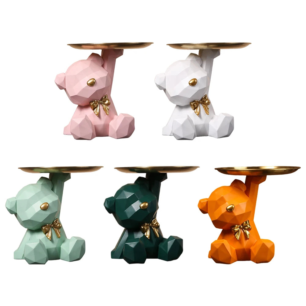 Geometric Bear Storage Figurine