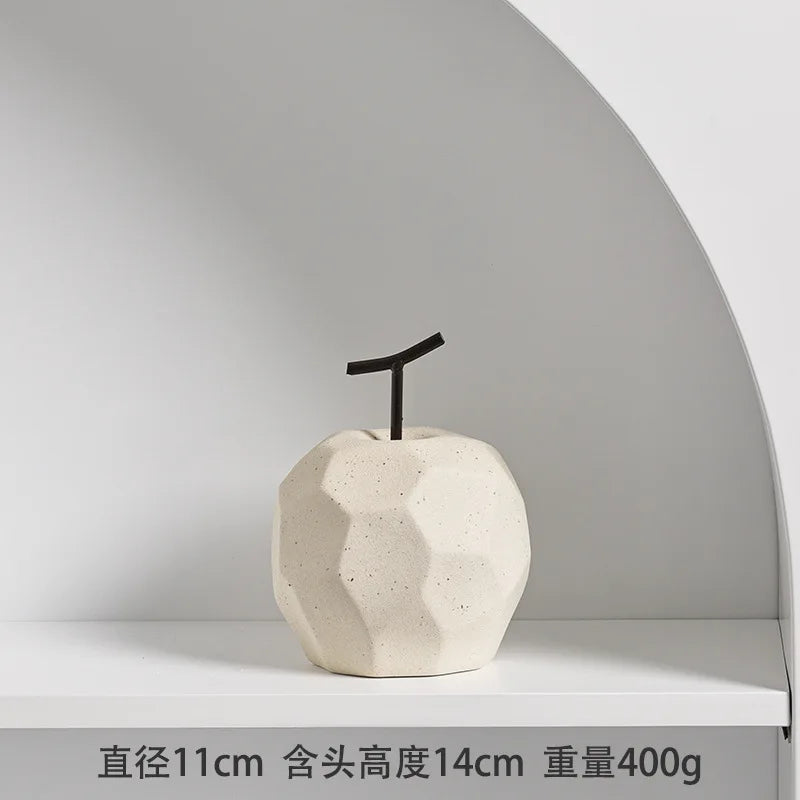 Minimalist Geometric Ceramic Fruit Sculptures