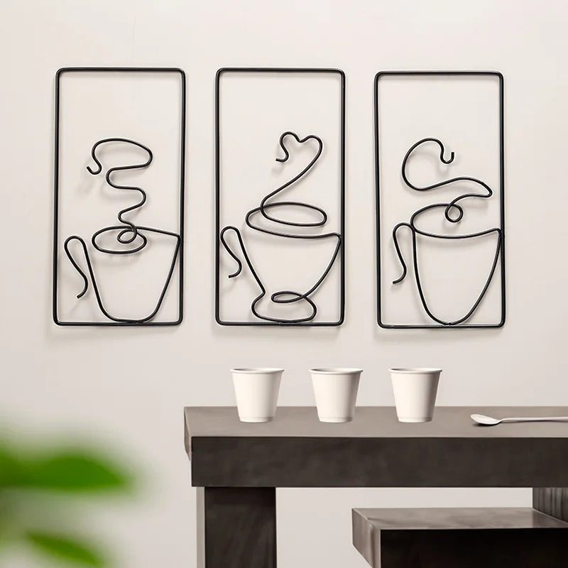 Minimalist Iron Coffee Wall Art