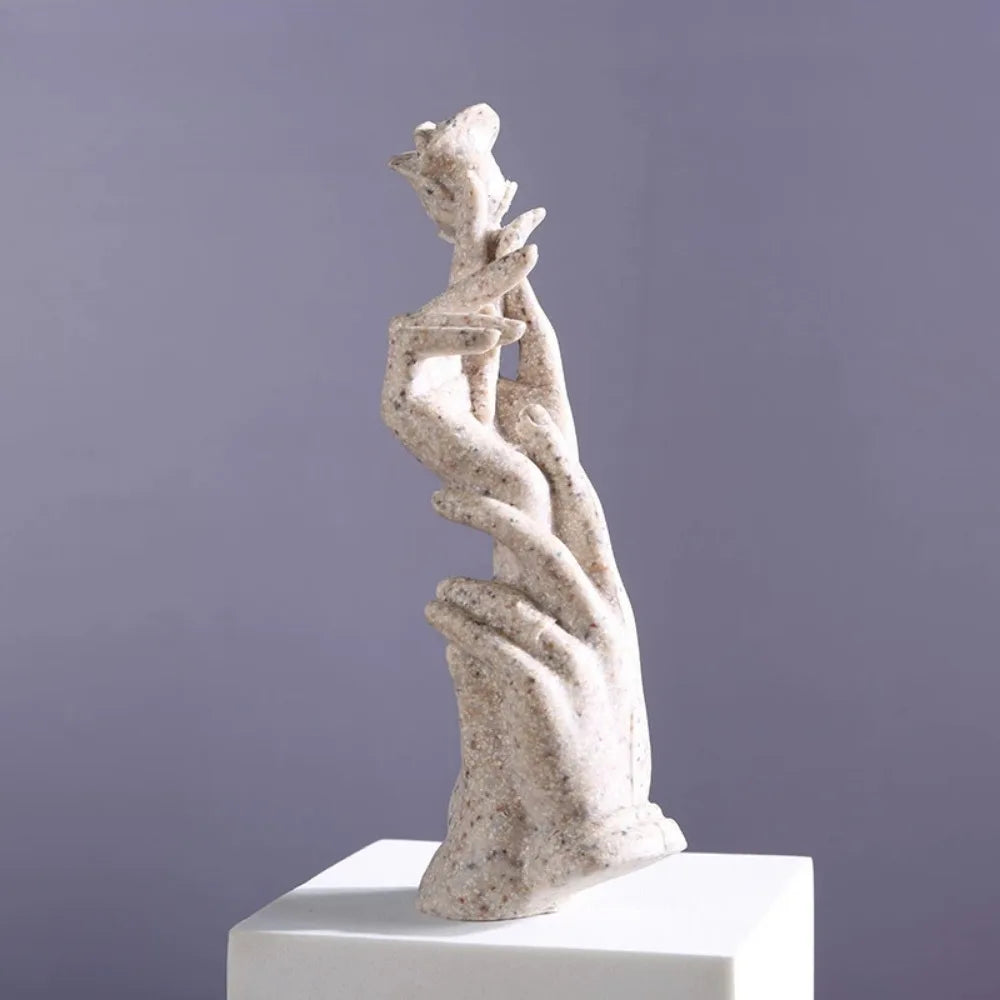 The Gift of Affection: Hand Holding Rose Figurine