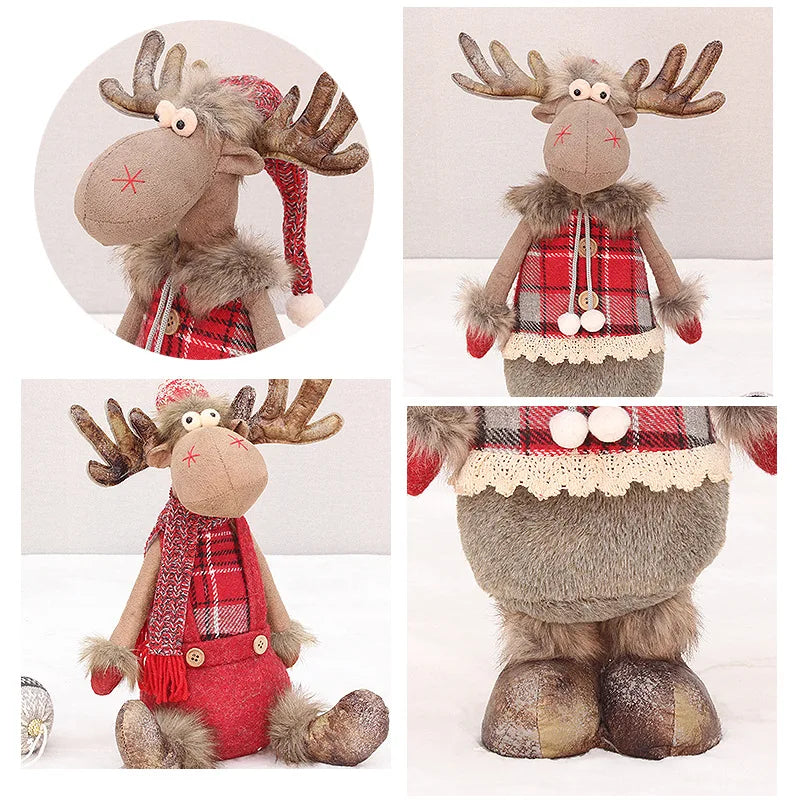 Red Plaid Christmas Elk Plushie Collection