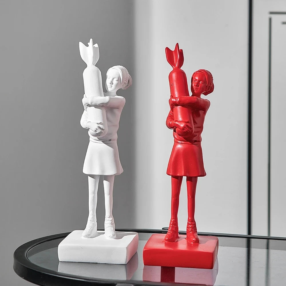Banksy 'Hugger' Girl Resin Statue