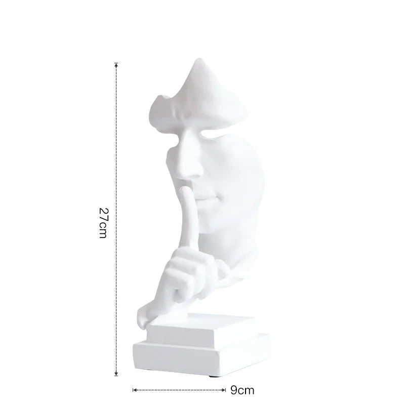 "Silence is Golden" Resin Mask Statue
