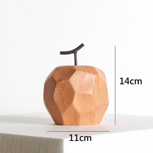 Modern Geometric Desktop Fruit Sculptures