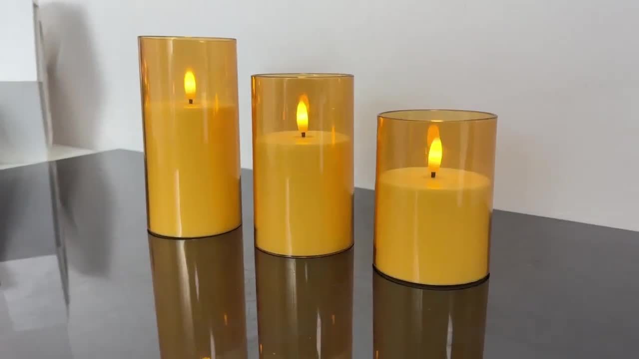 Modern Translucent Flameless LED Candle Set (3 Pack)