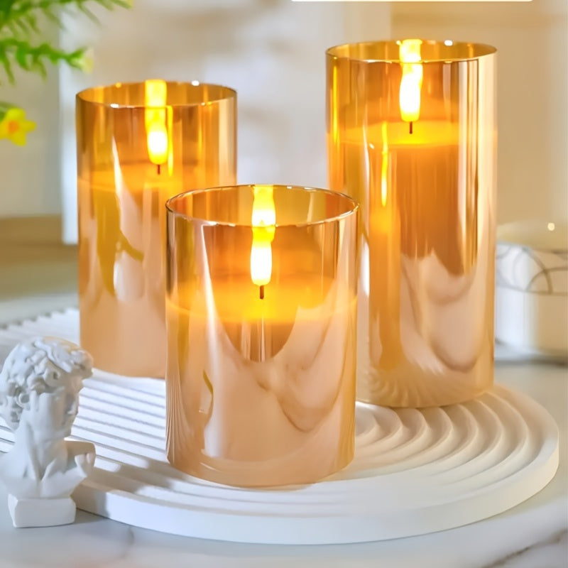Modern Translucent Flameless LED Candle Set (3 Pack)