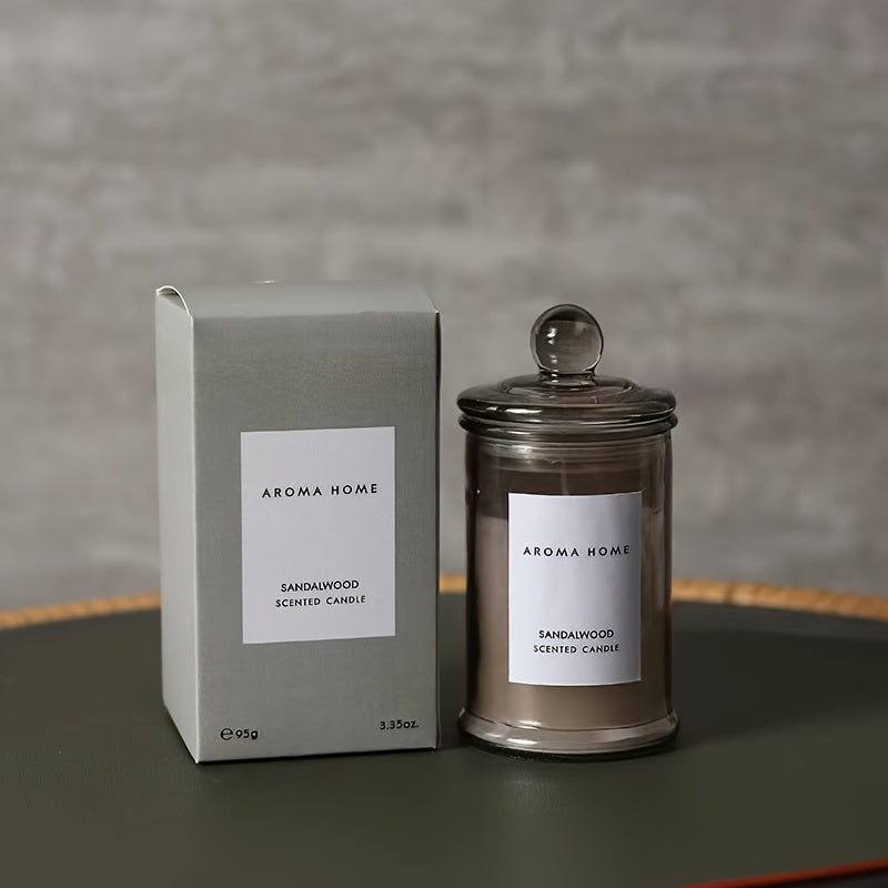 Cylindrical "AROMA HOME" Scented Candle Jars
