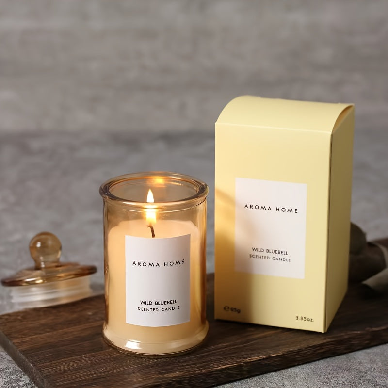 Cylindrical "AROMA HOME" Scented Candle Jars