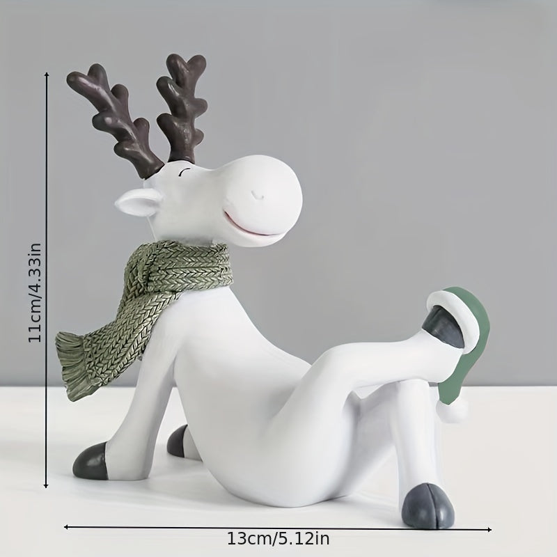 Jolly Christmas Holiday Elk Figurines