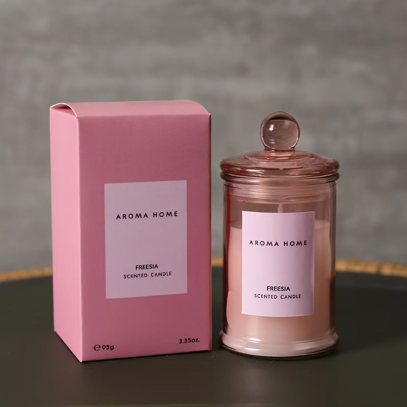 Cylindrical "AROMA HOME" Scented Candle Jars