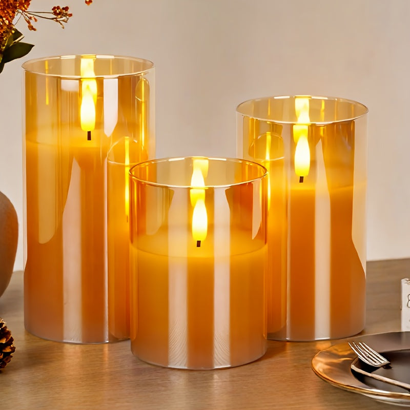 Modern Translucent Flameless LED Candle Set (3 Pack)