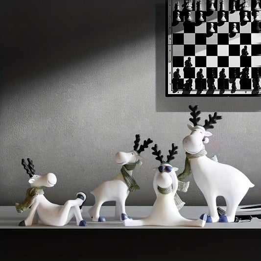 Jolly Christmas Holiday Elk Figurines