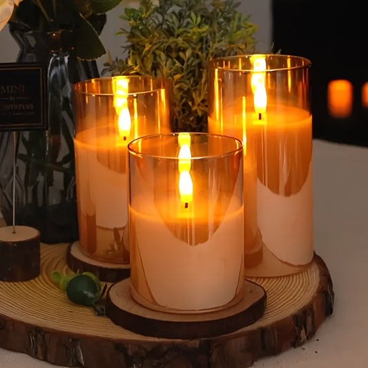 Modern Translucent Flameless LED Candle Set (3 Pack)