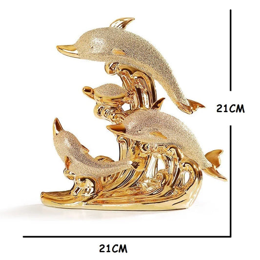 Golden Wedding Dolphin Figurine