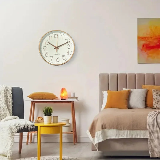 Elegant Beige Non-Ticking Wall Clock